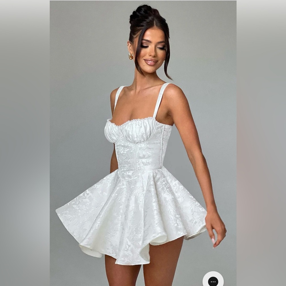 BABYBOO - Emelie Playsuit / Dress - Ivory Floral Jacquard